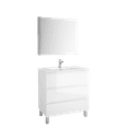 thumbnail image 1 of DAX Costa Engineered Wood Single Vanity Cabinet, 36", Glossy White, 1 of 3