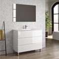 thumbnail image 1 of DAX Costa Engineered Wood Vanity Cabinet and Porcelain Basin, White and Onyx, 1 of 3