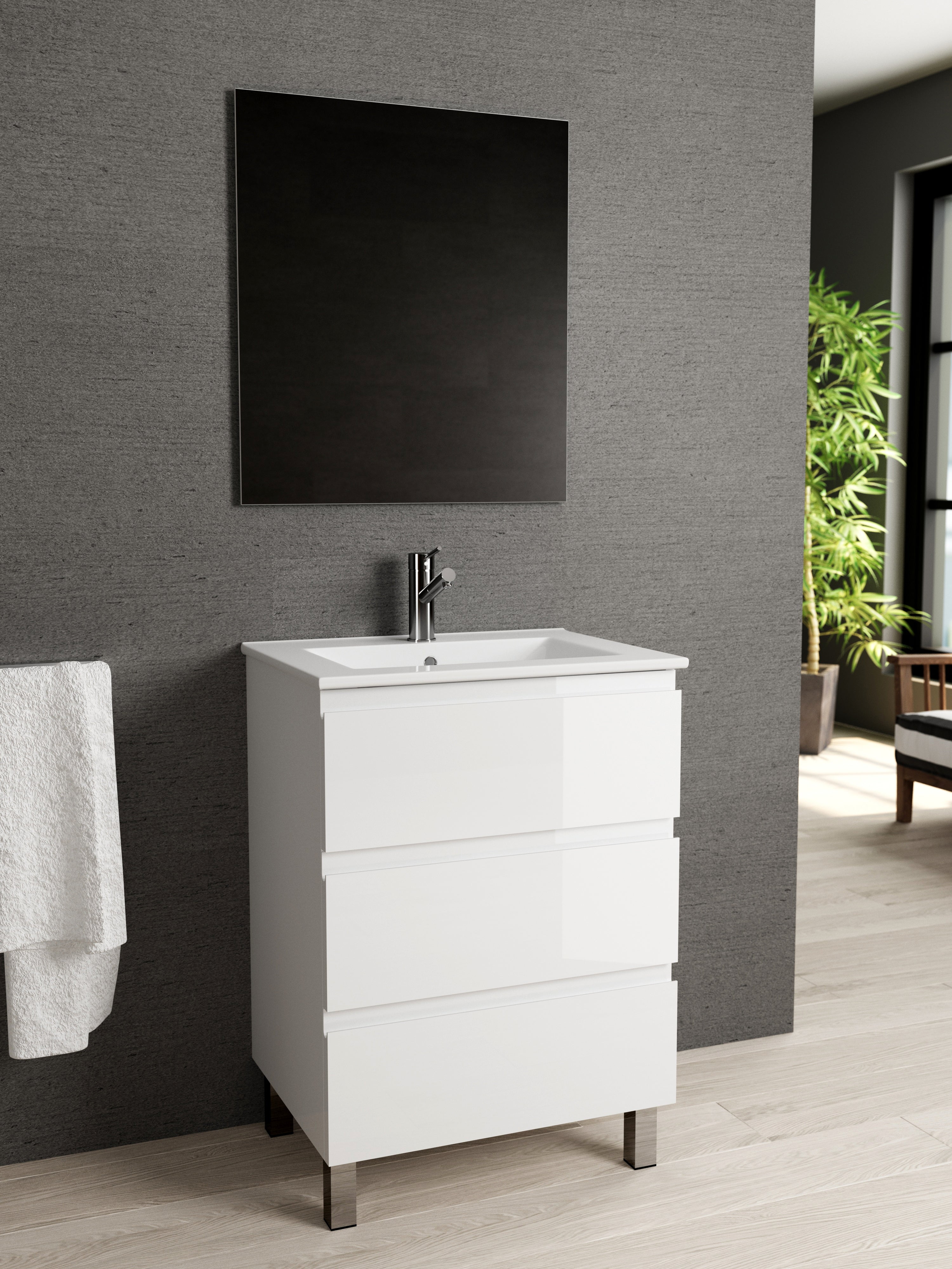 DAX Costa Engineered Wood and Vanity Cabinet with Porcelain Onix Basin ...