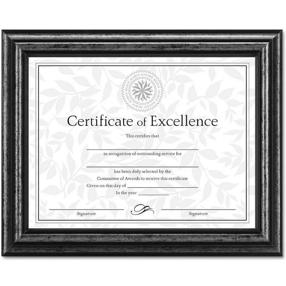 DAX Document Frame, Desk/Wall, Wood, 8-1/2 x 11, Antique Charcoal Brushed Finish -DAXN15790NT