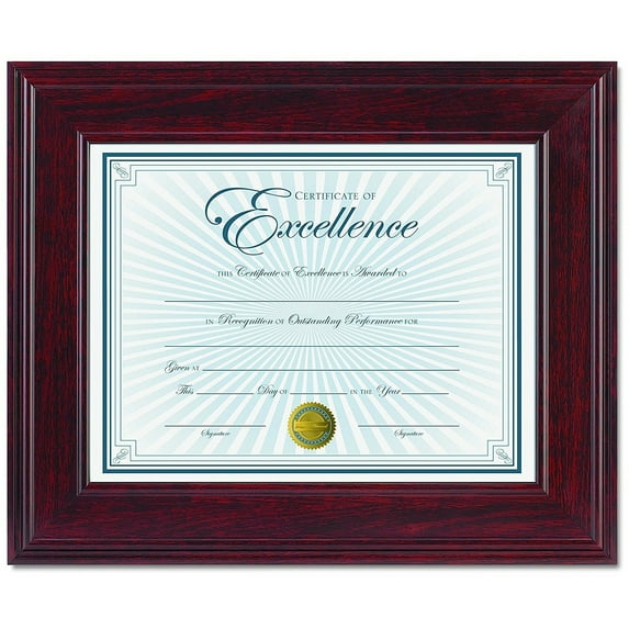 DAX Executive Document/Photo Frame, Desk/Wall Mount, Plastic, 8 1/2 x 11, Mahogany