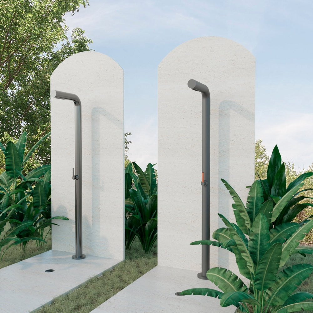 Matte Black Stainless Steel Freestanding Outdoor Shower