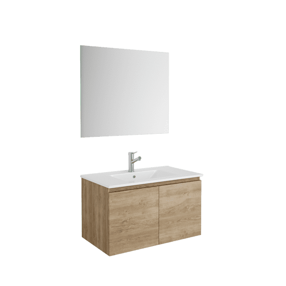 DAX Malibu Engineered Wood Single Vanity Cabinet, 32", Oak