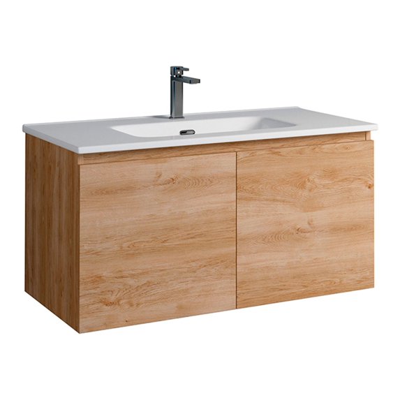 DAX Malibu Engineered Wood Single Vanity Cabinet, 36", Oak