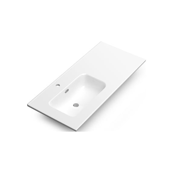 DAX Onix 36-Inch Glossy White Ceramic Left Basin