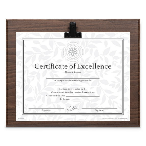 DAX Plaque With Metal Clip, Wood, 8.5 x 11 Insert, Walnut