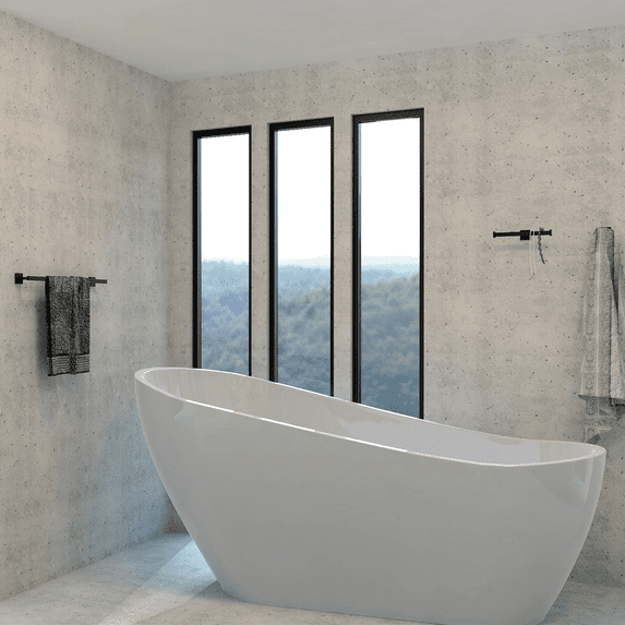 DAX Roma Double Towel Holder Matt Black