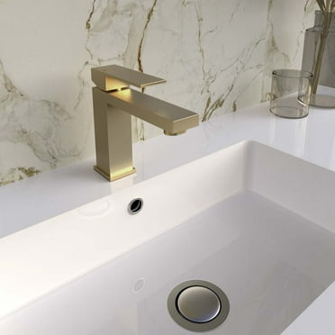 DAX Roma Single Handle Brass Bathroom Faucet, Brushed Gold