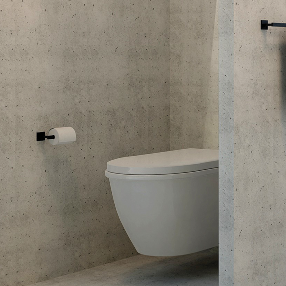 DAX Roma Toilet Paper Holder Matt Black