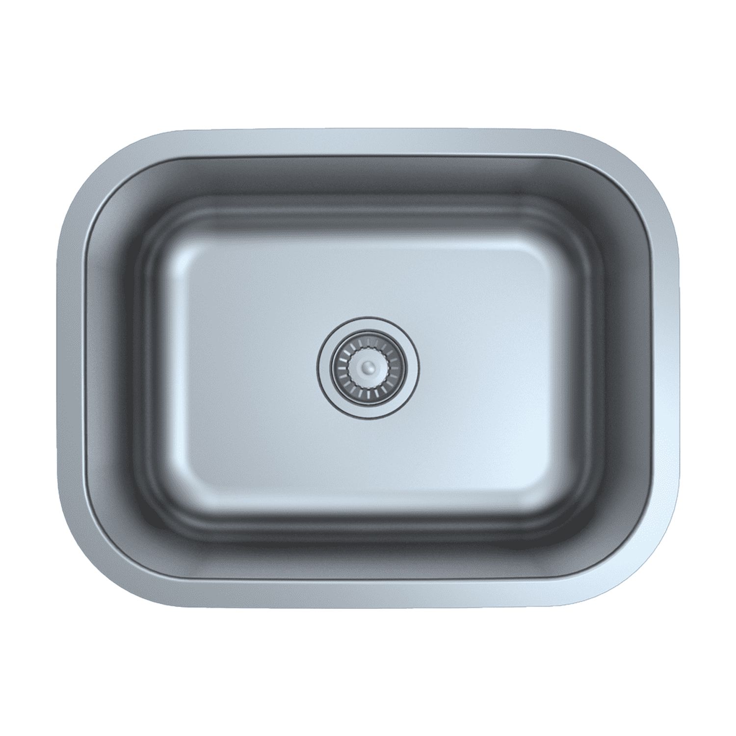 DAX Single Bowl Undermount Kitchen Sink - 23" x 17" - 18G - Stainless Steel - ADA
