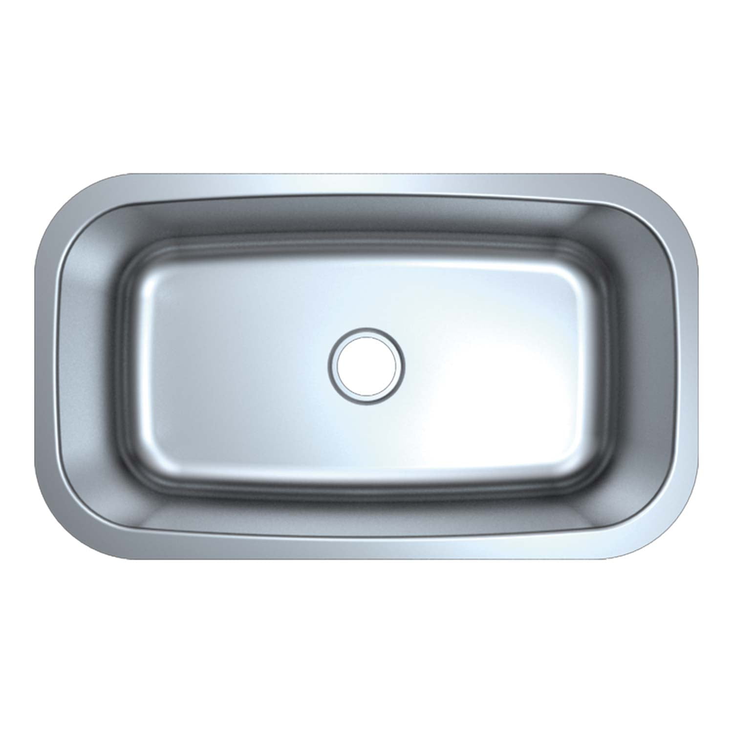 DAX Single Bowl Undermount Kitchen Sink - 30" x 18" - 18G - Stainless Steel