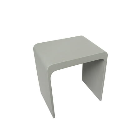 DAX Solid Surface Bathroom Stool - Matte Gray (DAX-ST-04-G)