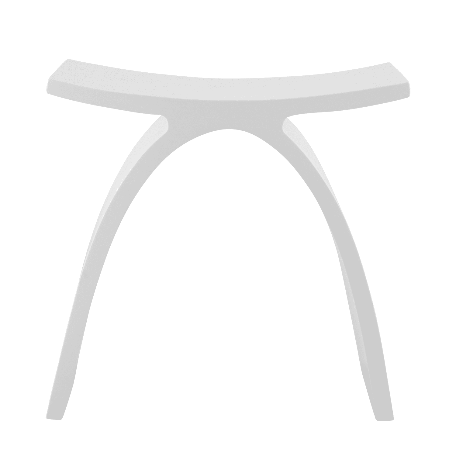DAX Matte White Solid Surface Bathroom Stool