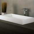 thumbnail image 1 of DAX Solid Surface Rectangular Single Bowl Vessel Bathroom Basin, Matte White, 1 of 4