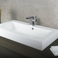 thumbnail image 1 of DAX Solid Surface Rectangular Single Bowl Vessel Bathroom Basin, Matte White, 1 of 4