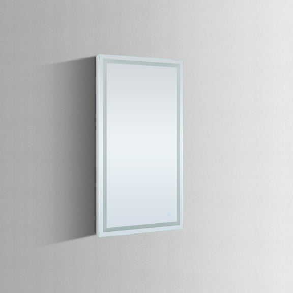 DAX Sorrento 5" Wide Frameless Bathroom LED Mirrors with Defogger, Metallic
