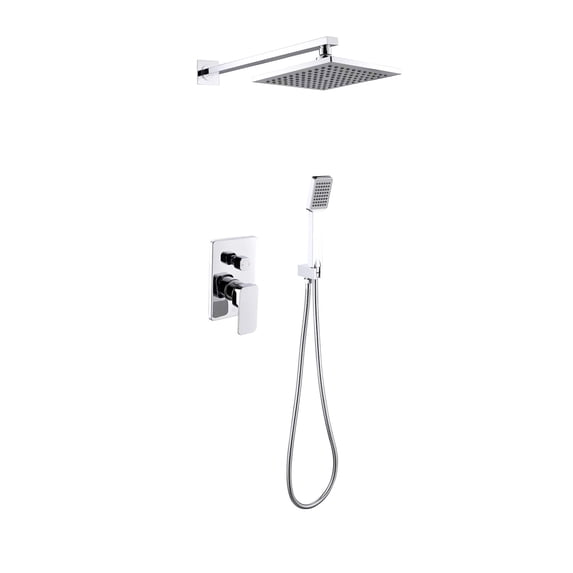 DAX Square Shower System with Hand Shower, Chrome