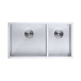 thumbnail image 1 of DAX Stainless Steel Handmade 60/40 Double Bowl Undermount Kitchen Sink, 32", Brushed Stainless Steel, 1 of 1