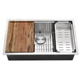 thumbnail image 1 of DAX Stainless Steel Handmade Workstation with the Single Bowl Undermount Kitchen Sink, Brushed Stainless Steel, 1 of 4