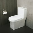 thumbnail image 1 of DAX One Piece Square Toilet with Soft Closing Seat and Dual Flush High-Efficiency, Porcelain, White Finish, Height 28-3/4 Inches (BSN-835), 1 of 4