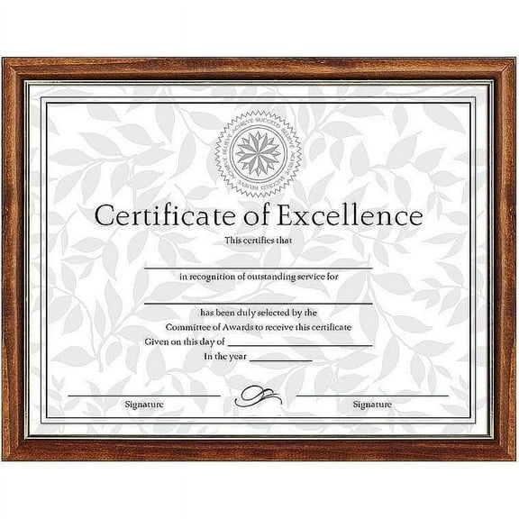 DAX Two-Tone Document/Diploma Frame, Wood, 8 1/2 x 11, Maple w/Gold Leaf Trim -DAXN17981MT