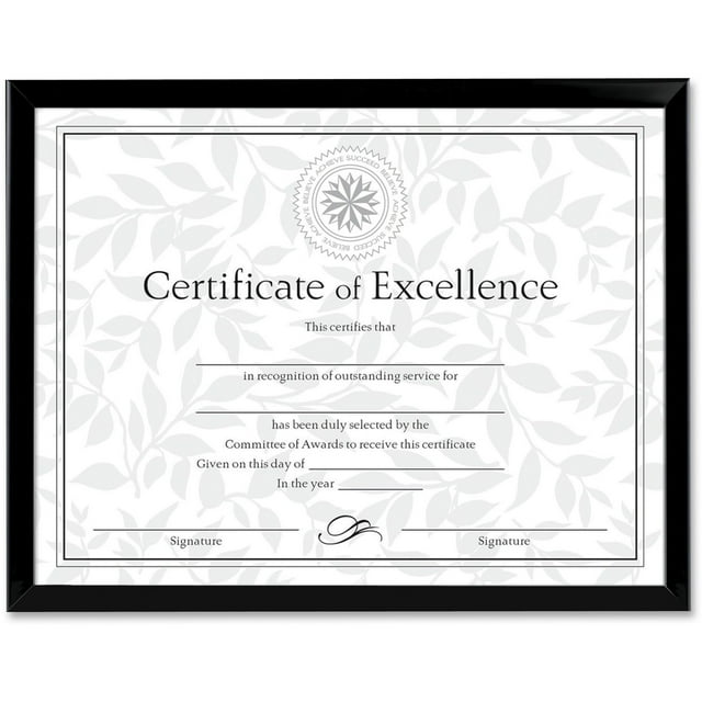 DAX Value U-Channel Document Frames With Certificates, 8.5x11, Black, Set of 2