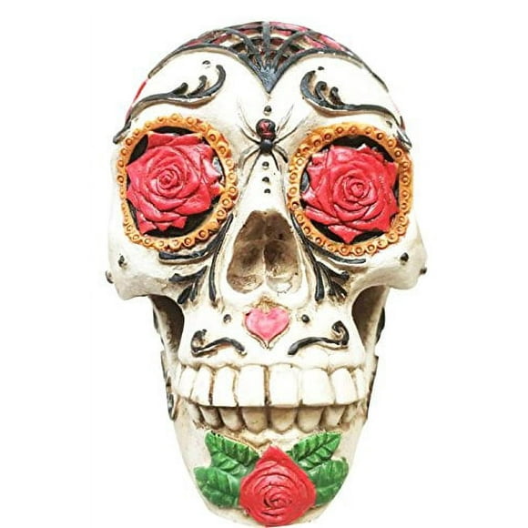 DAY OF THE DEAD TATTOO SUGAR SKULL FIGURINE SKELETON DIA DE LOS MUERTOS 5"LONG