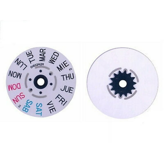 DAY WHEEL DISC ENGLISH/SPANISH FOR SEIKO 7S26 7S36 NH26 NH36 4R36 @4 OCLOCK CROW