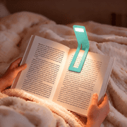 DAYBETTER 1 Pack Rechargeable Clip Bookmark Reading Light, Eye-Friendly LED with 3 Color Temperatures, Type-C Charging for Book Lovers, Children & Travelers, Blue