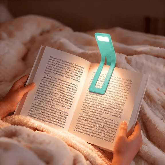 DAYBETTER 1 Pack Rechargeable Clip Bookmark Reading Light, Eye-Friendly LED with 3 Color Temperatures, Type-C Charging for Book Lovers, Children & Travelers, Blue