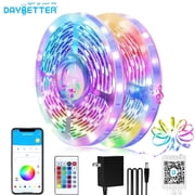 DAYBETTER 100FT Led Lights,Music Sync Strip Lights with APP and Remote Control,RGB Color Changing Lights for Bedroom Indoor Decor2 Rolls of 50ft