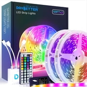 DAYBETTER 100ft Led Strip Lights,Remote Controller and 12V Power Supply,Flexible Cuttable Led Lights for Bedroom
