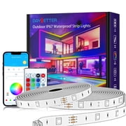 DAYBETTER 100ft Outdoor LED Strip Lights Waterproof IP67,RGB Led Light Strips with Remote Control and Music Sync Mains Powered for Outside Garden House Pool Roof Lawn Decor(2 Rolls of 50ft)
