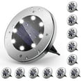 thumbnail image 1 of DAYBETTER 12 Pack Solar Ground Lights Outdoor,8 LED Solar Powered in Ground Disk Light for Driveway Walkway Pathway Lawn Patio Yard Outside Garden Decor, 1 of 7
