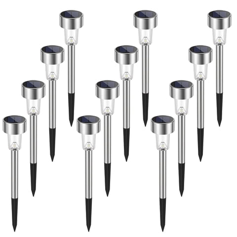 DAYBETTER 12 pack Solar Lights Outdoor, LED Solar Waterproof Pathway Lights for Garden, Patio, Yard, Walkway