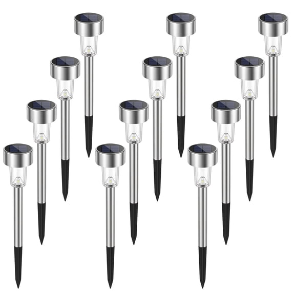 DAYBETTER 12 Pack Solar Lights Outdoor, LED Solar Waterproof Pathway Lights for Garden, Patio, Yard, Walkway