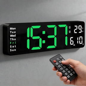 DAYBETTER 13" LED Digital Clock Wall Mounted, Large Display Alarm Clock for Bedroom Livingroom