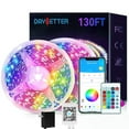 thumbnail image 1 of DAYBETTER 130ft Led Light for Bedroom,Music Sync RGB Color Changing Strip Lights with APP and 24 Key Remote Control, Perfect for Indoor Decor(2 Rolls of 65.6ft), 1 of 7