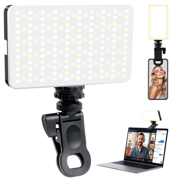 DAYBETTER RGB 138 LED Rechargeable Phone Light ,Selfie Light adjusted 3 Light Modes + RGB Colours ,CRI 85+, for Phone, iPhone, Android, iPad, Laptop, for Makeup, TikTok, Selfie, Vlog