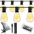 thumbnail image 1 of DAYBETTER 150FT Solar Outdoor String Lights, with 75 ST38 Shatterproof Bulbs,Solar Powered, Waterproof Hanging Lights for Patio Garden Decor, 1 of 7