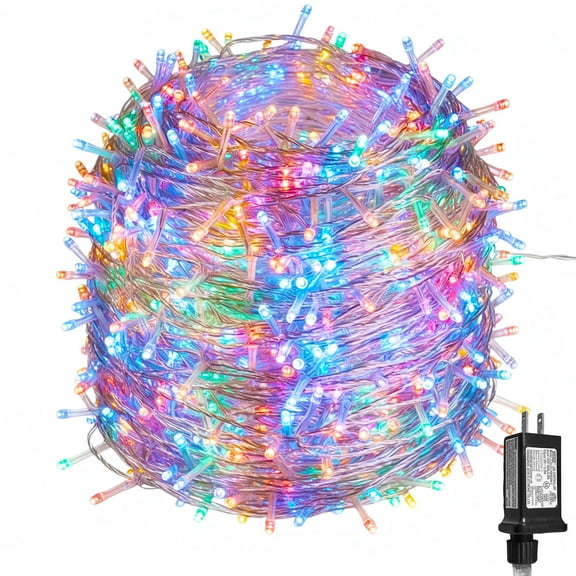 DAYBETTER 196FT Fairy Lights Plug In, 600 Led Starry Twinkle String Lights, Rainbow Christmas Light, 8 Lighting Modes, for Wedding Indoor Outdoor Patio Garden Decoration