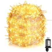 DAYBETTER 200FT Fairy Lights Plug In, 600 Led Starry Twinkle String Lights, 8 Lighting Modes, for Wedding Indoor Outdoor Christmas Patio Garden Decoration, Warm White