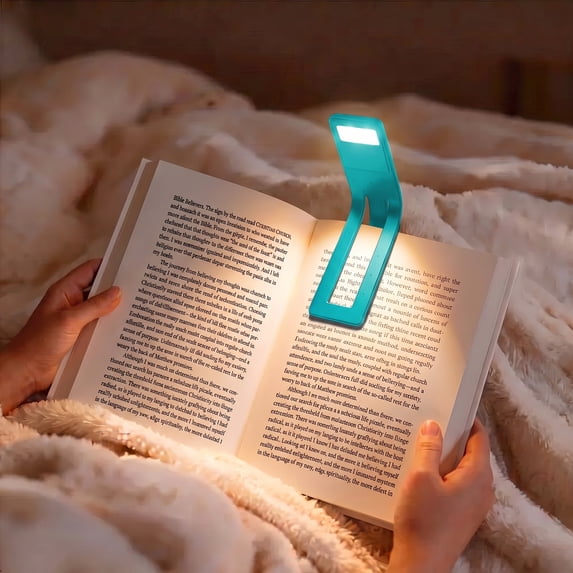 DAYBETTER 1 Pack Rechargeable Clip Bookmark Reading Light, Eye-Friendly LED with 3 Color Temperatures, Type-C Charging for Book Lovers, Children & Travelers, Blue
