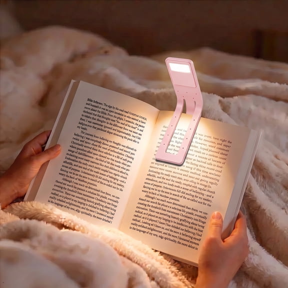 DAYBETTER 1 Pack Rechargeable Clip Bookmark Reading Light, Eye-Friendly LED with 3 Color Temperatures, Type-C Charging for Book Lovers, Children & Travelers, Pink