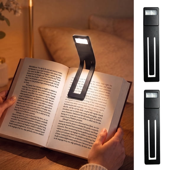 DAYBETTER 2 Pack Rechargeable Clip Bookmark Reading Light, Eye-Friendly LED with 3 Color Temperatures, Type-C Charging for Book Lovers, Children & Travelers, Black