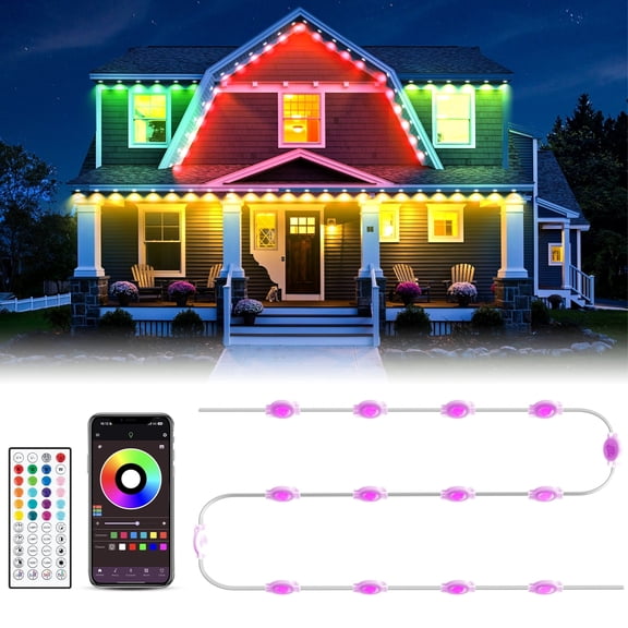 DAYBETTER 200FT Permanent Outdoor Lights, Waterproof Eaves Lights with 100LED Bulbs, Remote & APP Control, for Party, Halloween, Birthday, Christmas