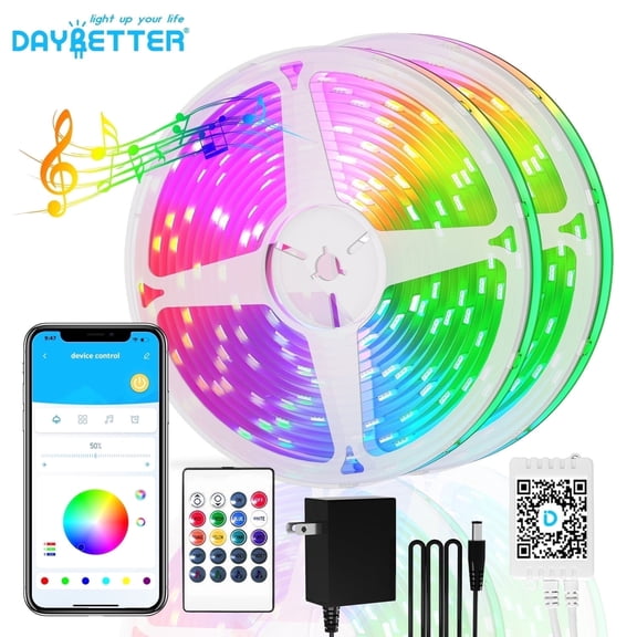 DAYBETTER 200FT Wifi LED Strip Lights,Extra Long APP Remote Control RGB Changing Lights Work with Alexa and Google Assistant for Indoor Bedroom Decor