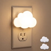 DAYBETTER 2 Pack Cloud Night Light , Plug in Night Light with Auto Dusk to Dawn Sensor, Soft Warm White Nightlights for Bedroom, Kids Room, Kitchen, Stairway, Hallway