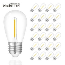 DAYBETTER 24 Pack S14 Edison LED Bulbs for Outdoor String Lights, 1W S14 Replacement Bulbs for Porch, Waterproof Edison LED Light Bulbs,Non-Dimmable, E26 Medium Base, 2700K Warm White