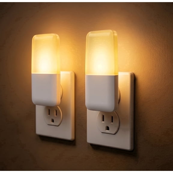 Volivo Sensor Night Light 2 Pack,0.5W Plug-in Night lamp,Nightlights with Smart Dusk to Dawn Sensor for Stairs Bedroom Bathroom